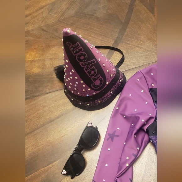 Crayon Purple Kids Costume Rhinestone  Size Adult Medium/Child XL - Picture 3 of 14